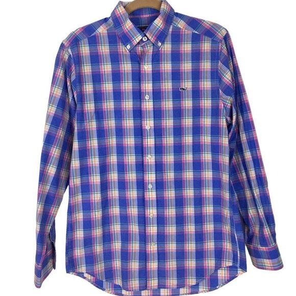 Vineyard Vines Casual long sleeve Small Multi color plaid 100% cotton - Picture 2 of 8